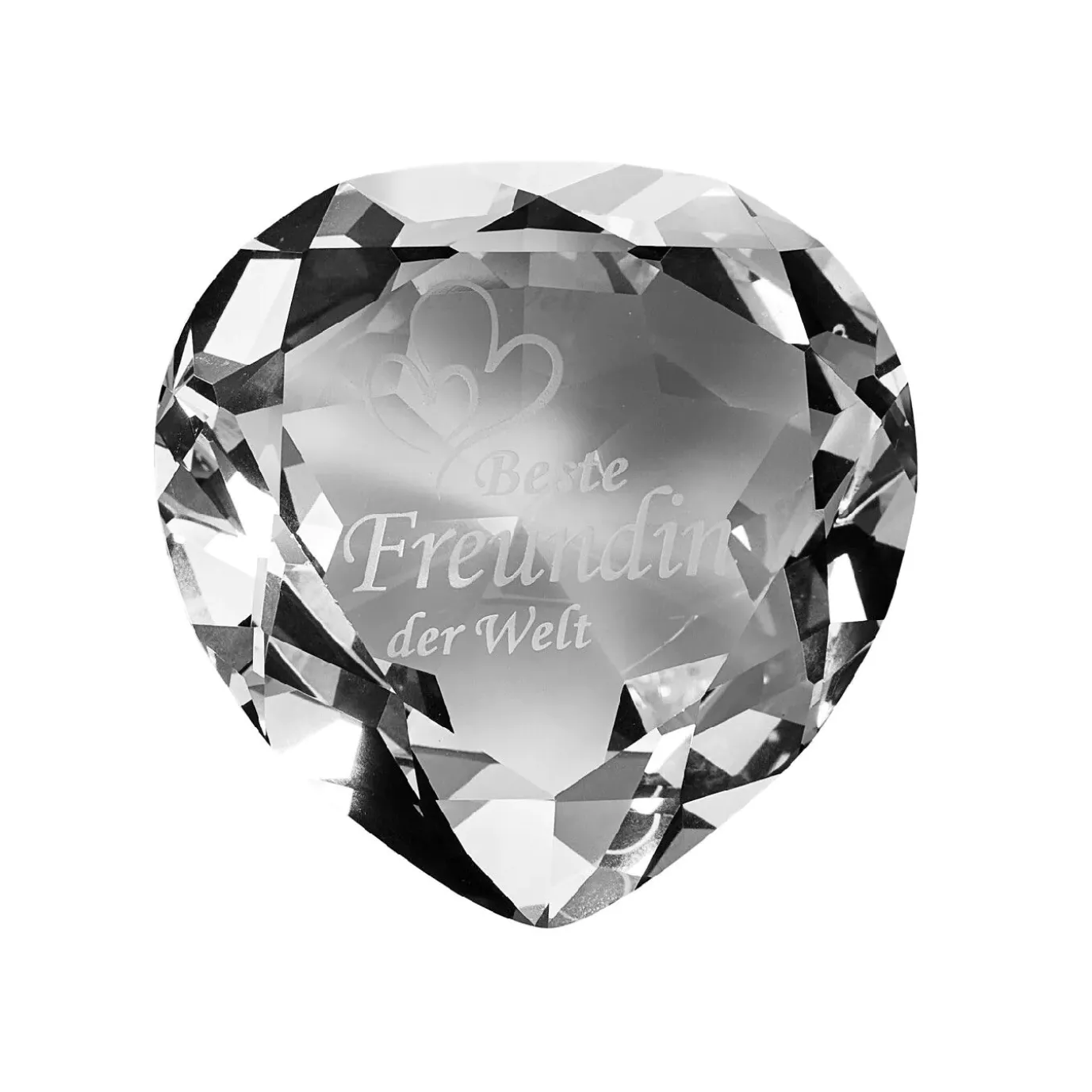 NANU-NANA Diamant-Herz Mit Spruch, Freundin, 8 Cm
