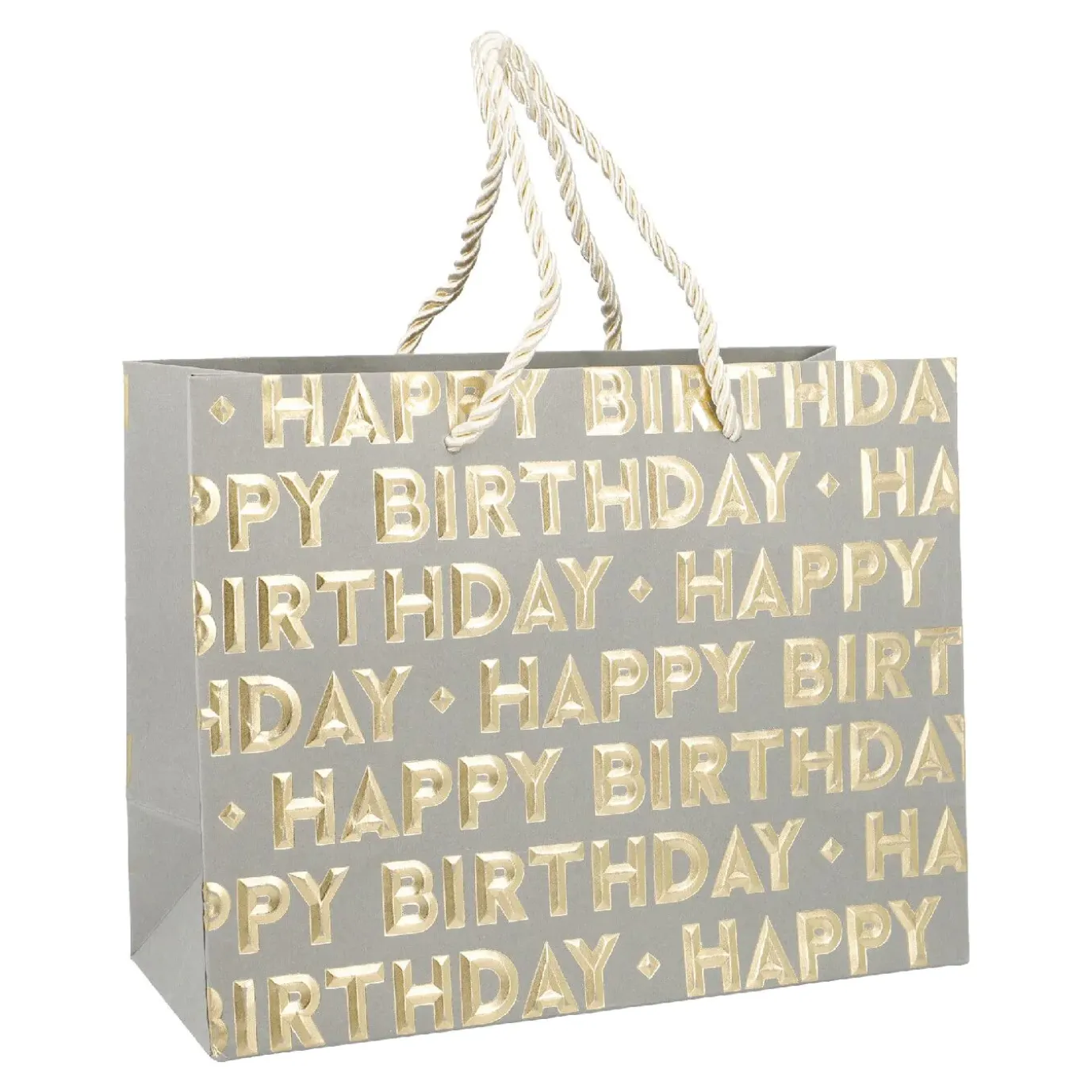 NANU-NANA Geschenktüte Happy Birthday, Grau, 23 X 18 Cm