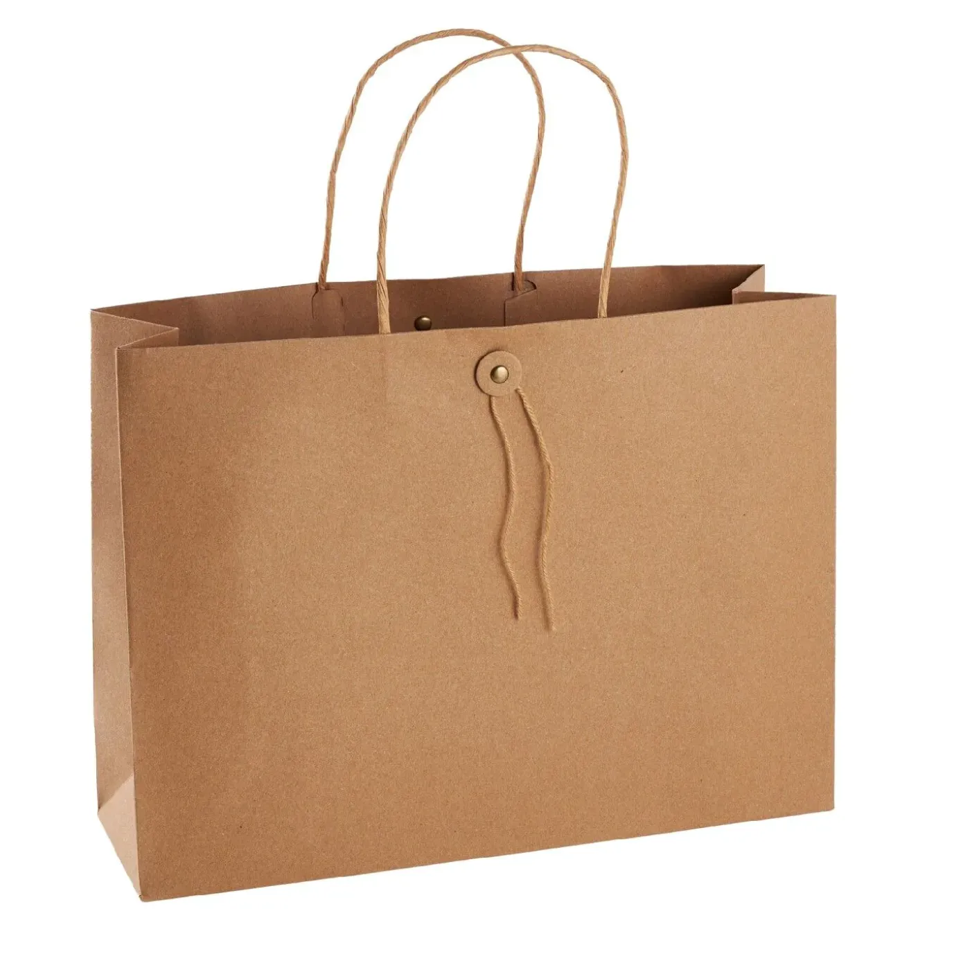 NANU-NANA Geschenktüte Mit Knopf, Braun, 32.5 X 24 Cm