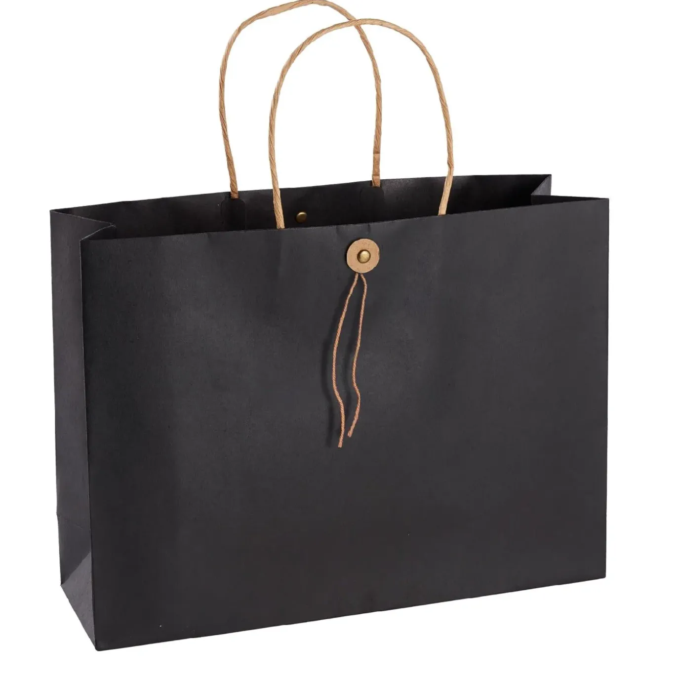 NANU-NANA Geschenktüte Mit Knopf, Schwarz, 32.5 X 24 Cm
