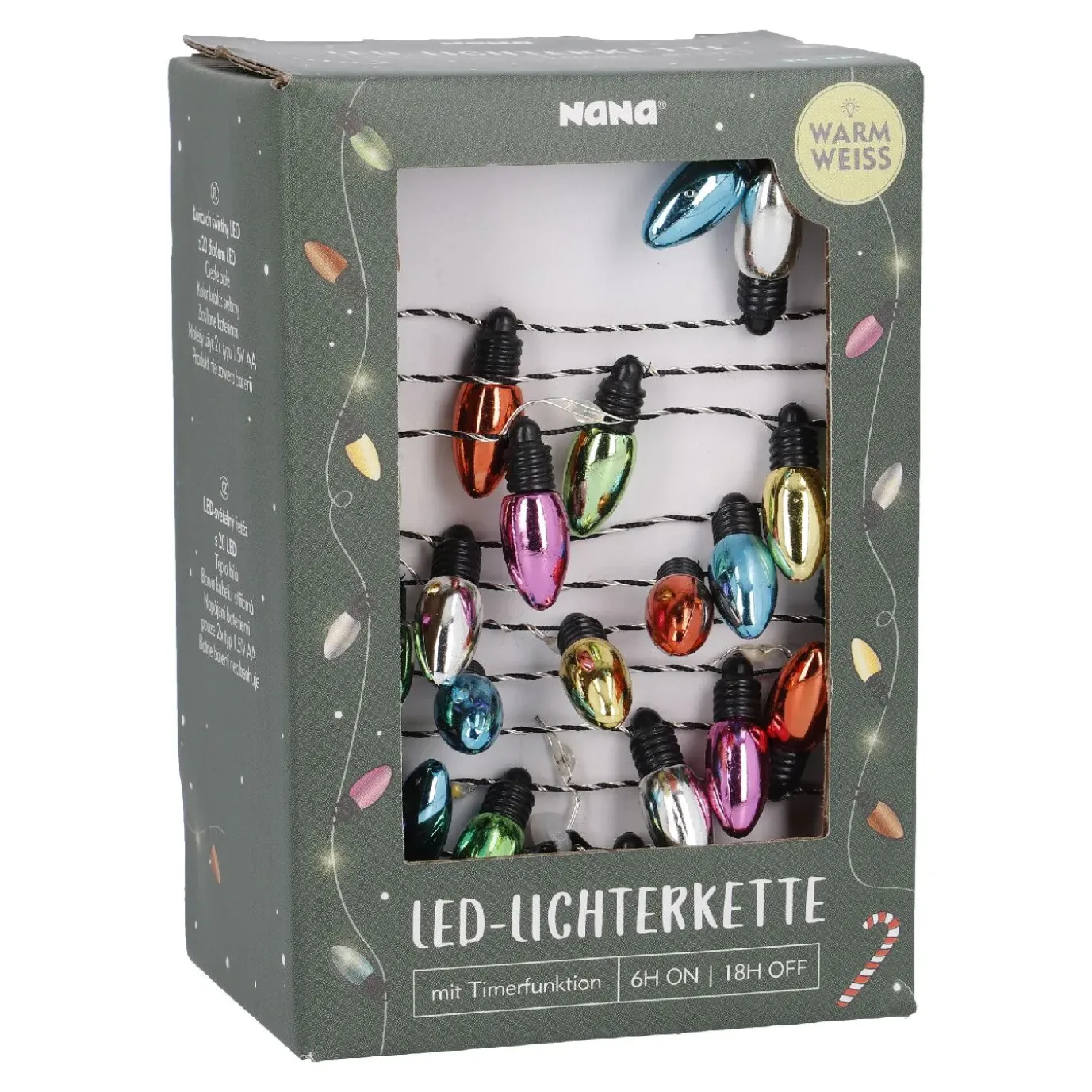 NANU-NANA Lichterkette Glühbirne, Bunt, 20er